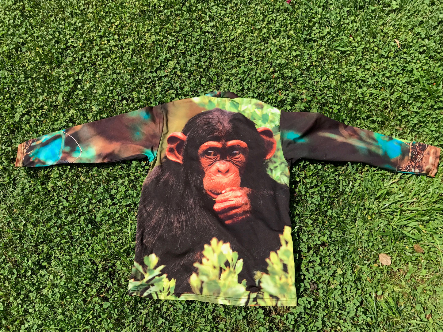 Monkey Long Sleeve Crew Neck- Sun Protective Shirt UPF 50+